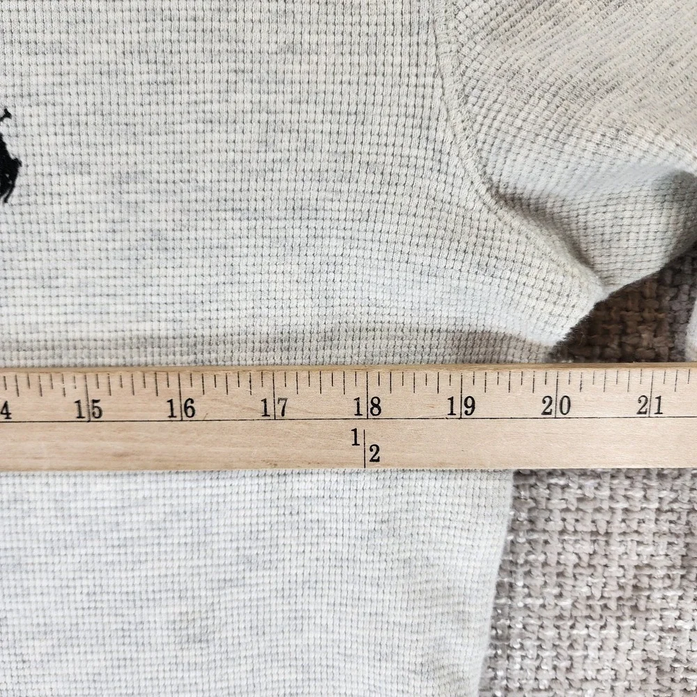 Polo Ralph Lauren Waffle‎ Knit Thermal Shirt Mens *M-L Light Gray Long Sleeve